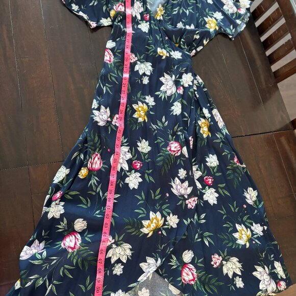 NWT Navy Floral Wrap Midi Dress Sz XL from Reitmans - Picture 4 of 4